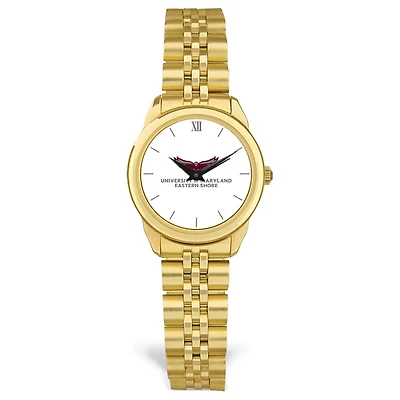 Women's Gold Maryland Eastern Shore Hawks Rolled Link Watch