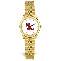 Women's Gold Ole Miss Rebels Rolled Link Watch