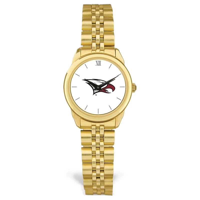 Women's Gold North Carolina Central Eagles Rolled Link Watch