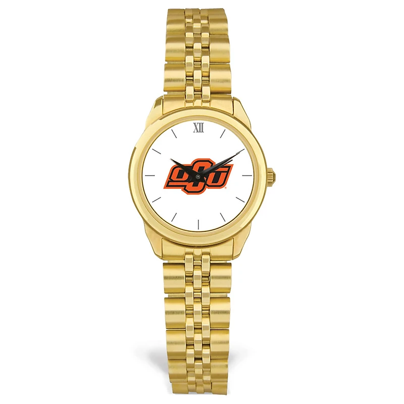 Women's Gold Oklahoma State Cowboys Rolled Link Watch