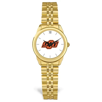 Women's Gold Oklahoma State Cowboys Rolled Link Watch