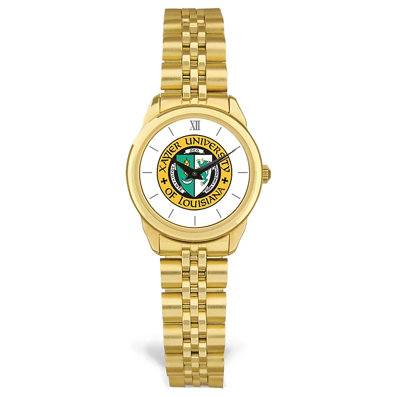 Women's Gold Xavier University of Louisiana Gold Rush Rolled Link Watch