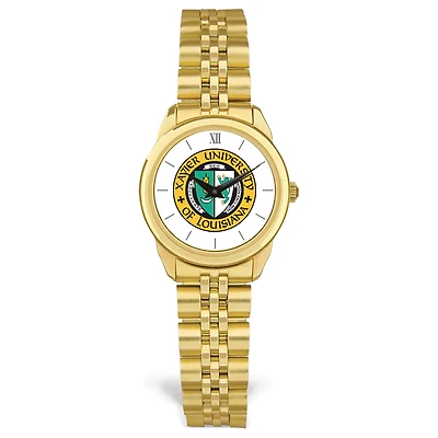 Women's Gold Xavier University of Louisiana Gold Rush Rolled Link Watch