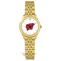 Women's Gold Wisconsin Badgers Rolled Link Watch