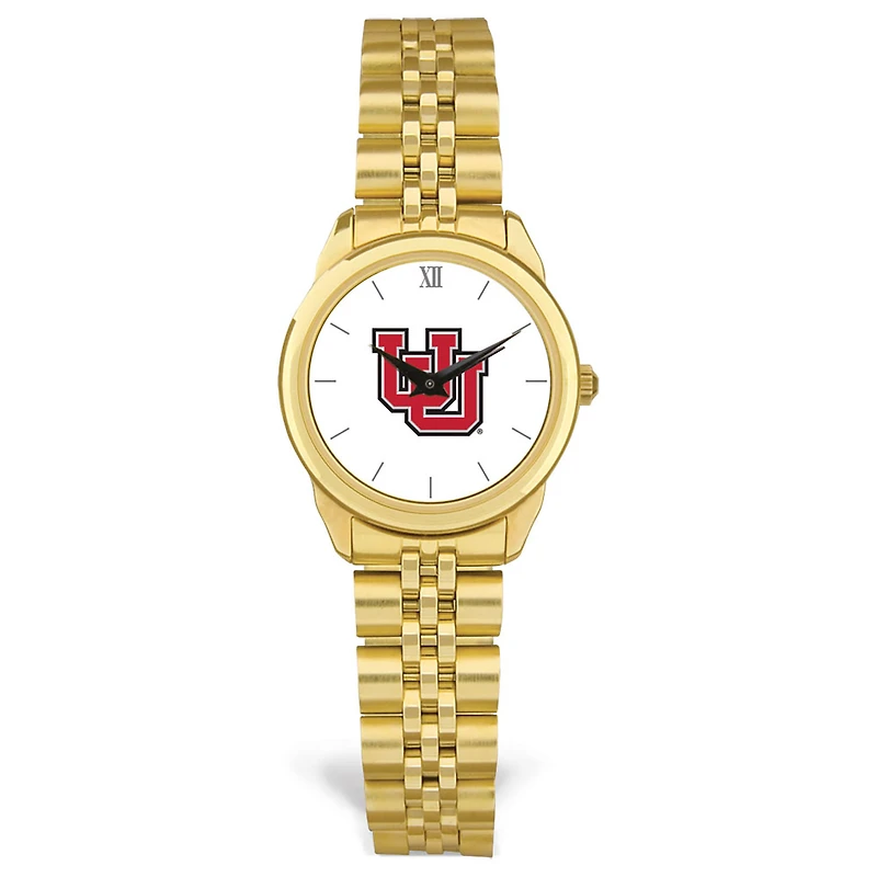 Women's Gold Utah Utes Rolled Link Watch