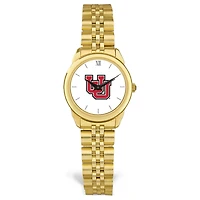 Women's Gold Utah Utes Rolled Link Watch