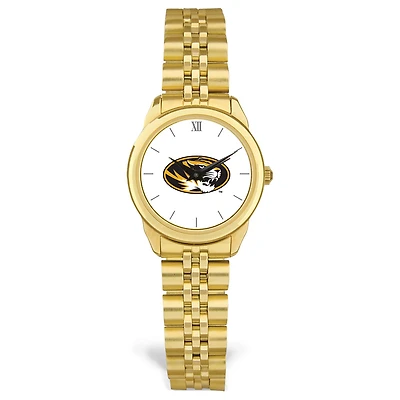 Women's Gold Missouri Tigers Rolled Link Watch