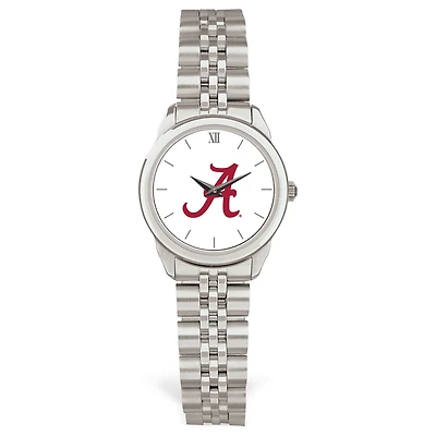Women's Silver Alabama Crimson Tide Rolled Link Watch
