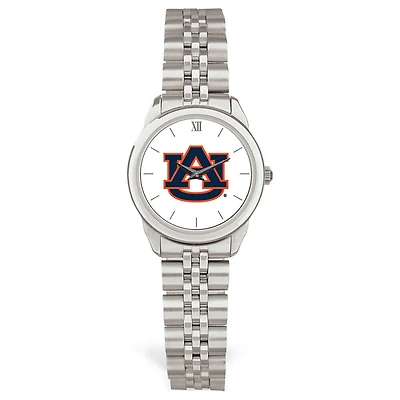 Women's Silver Auburn Tigers Rolled Link Watch