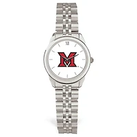 Women's Silver Miami University RedHawks Rolled Link Watch