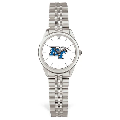 Women's Silver MTSU Blue Raiders Rolled Link Watch