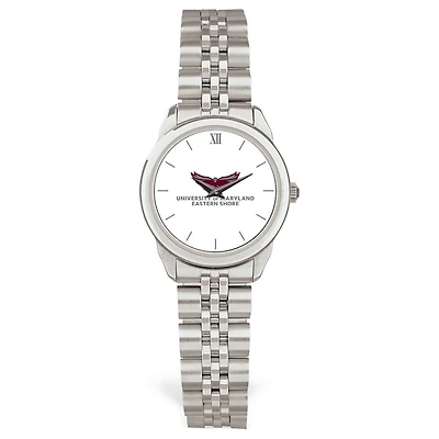 Women's Silver Maryland Eastern Shore Hawks Rolled Link Watch
