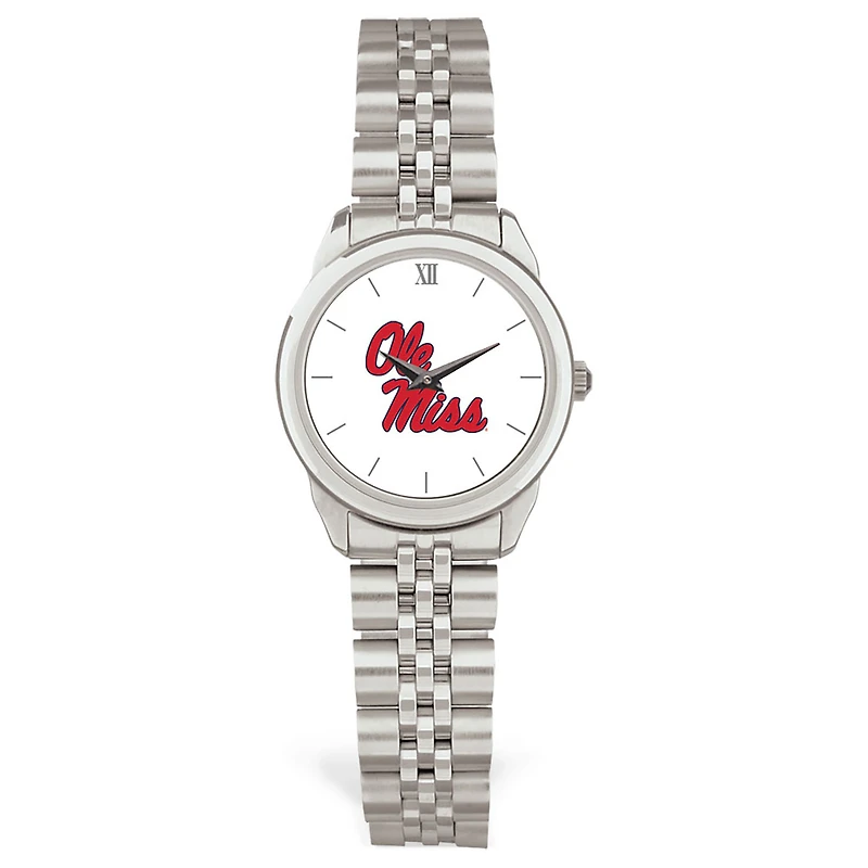 Women's Silver Ole Miss Rebels Rolled Link Watch