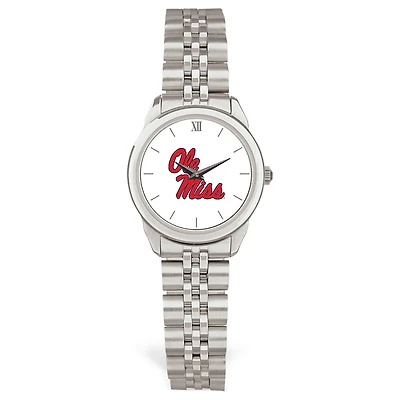 Women's Silver Ole Miss Rebels Rolled Link Watch