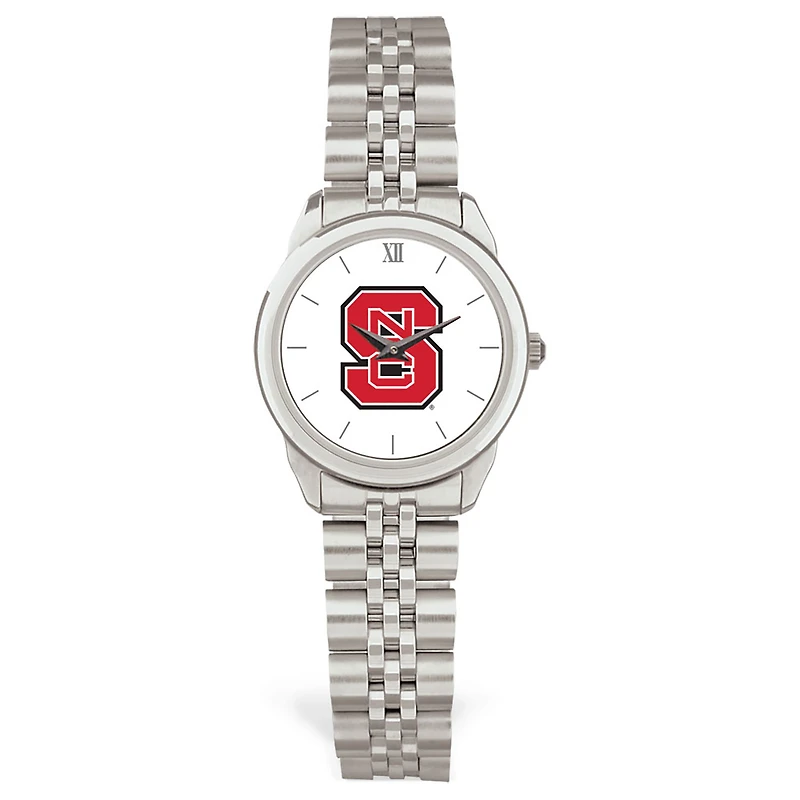 Women's Silver NC State Wolfpack Rolled Link Watch