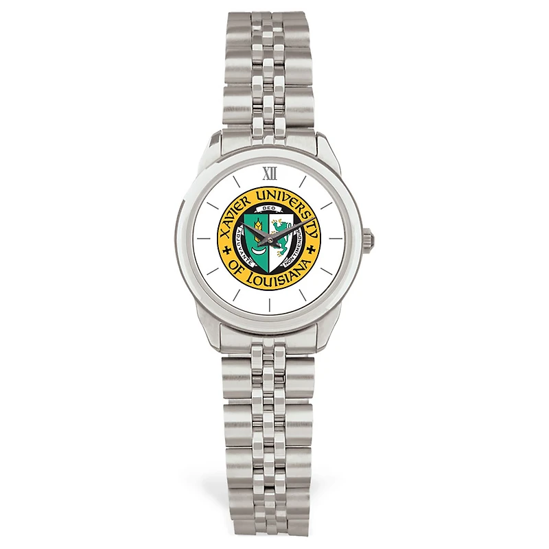 Women's Silver Xavier University of Louisiana Gold Rush Rolled Link Watch