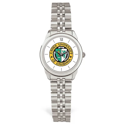 Women's Silver Xavier University of Louisiana Gold Rush Rolled Link Watch
