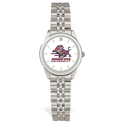 Women's Silver Savannah State Tigers Rolled Link Watch