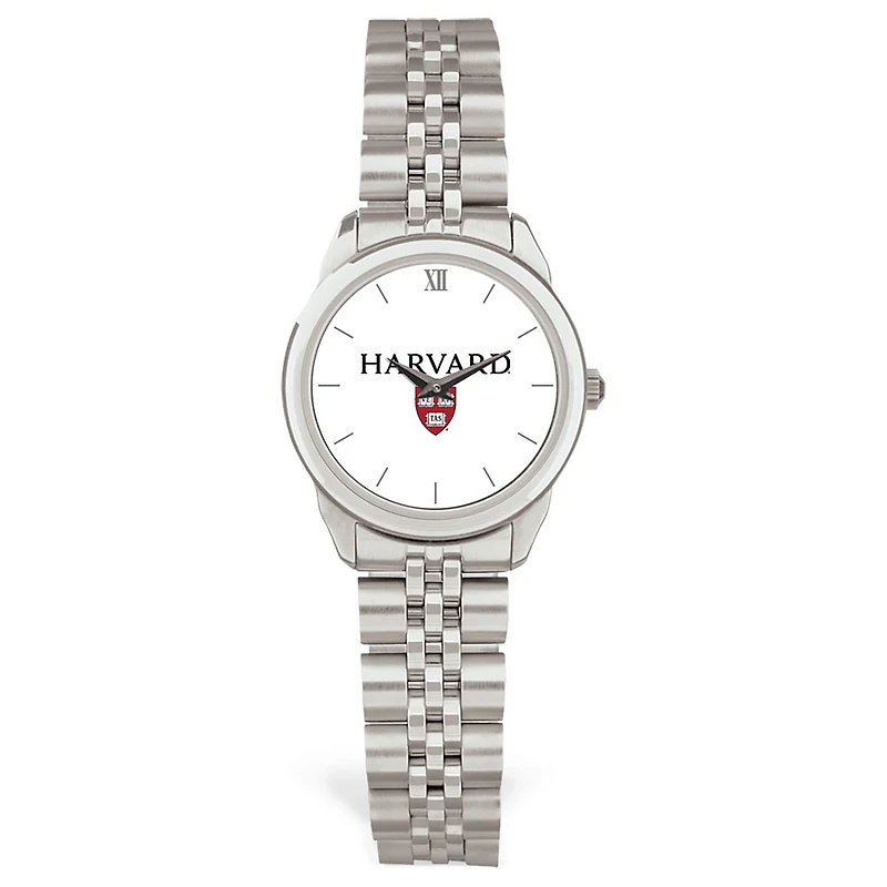 Women's Silver Harvard Crimson Rolled Link Watch