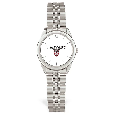 Women's Silver Harvard Crimson Rolled Link Watch