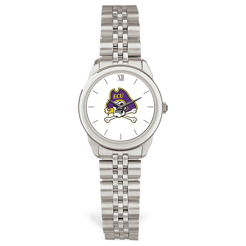 Women's Silver ECU Pirates Rolled Link Watch