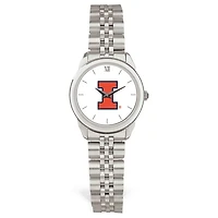 Women's Silver Illinois Fighting Illini Rolled Link Watch