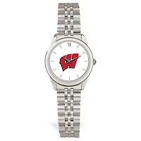 Women's Silver Wisconsin Badgers Rolled Link Watch