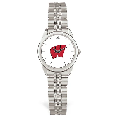 Women's Silver Wisconsin Badgers Rolled Link Watch