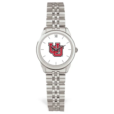 Women's Silver Utah Utes Rolled Link Watch