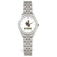 Women's Silver Wyoming Cowboys Rolled Link Watch