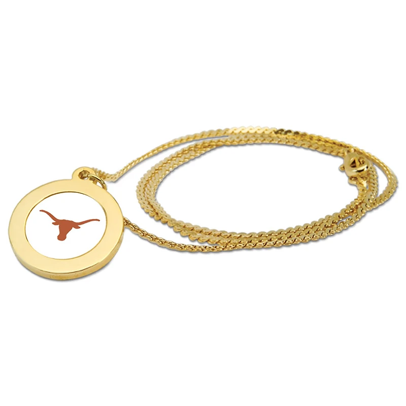 Gold Texas Longhorns Pendant Necklace