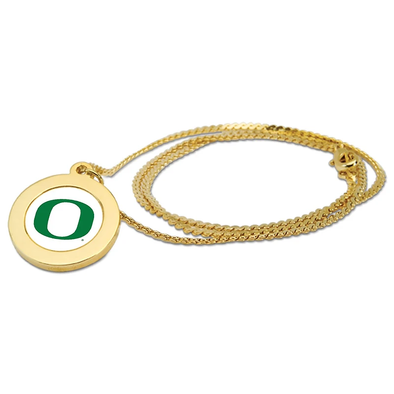 Gold Oregon Ducks Pendant Necklace