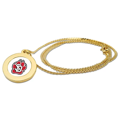 Gold South Dakota Coyotes Pendant Necklace