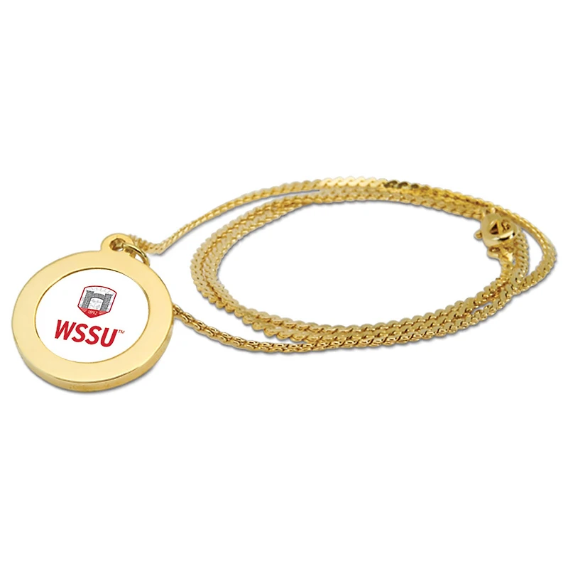 Gold Winston-Salem State Rams Pendant Necklace