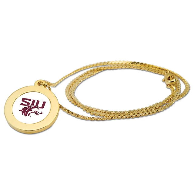 Gold Southern Illinois Salukis Pendant Necklace