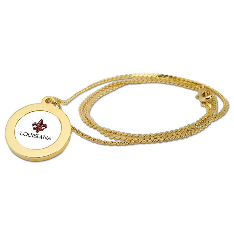 Gold Louisiana Ragin' Cajuns Pendant Necklace