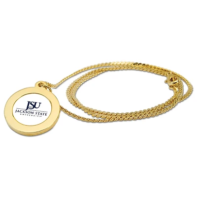 Gold Jackson State Tigers Pendant Necklace