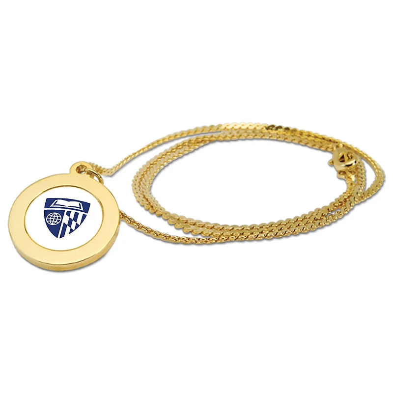 Gold Johns Hopkins Blue Jays Pendant Necklace