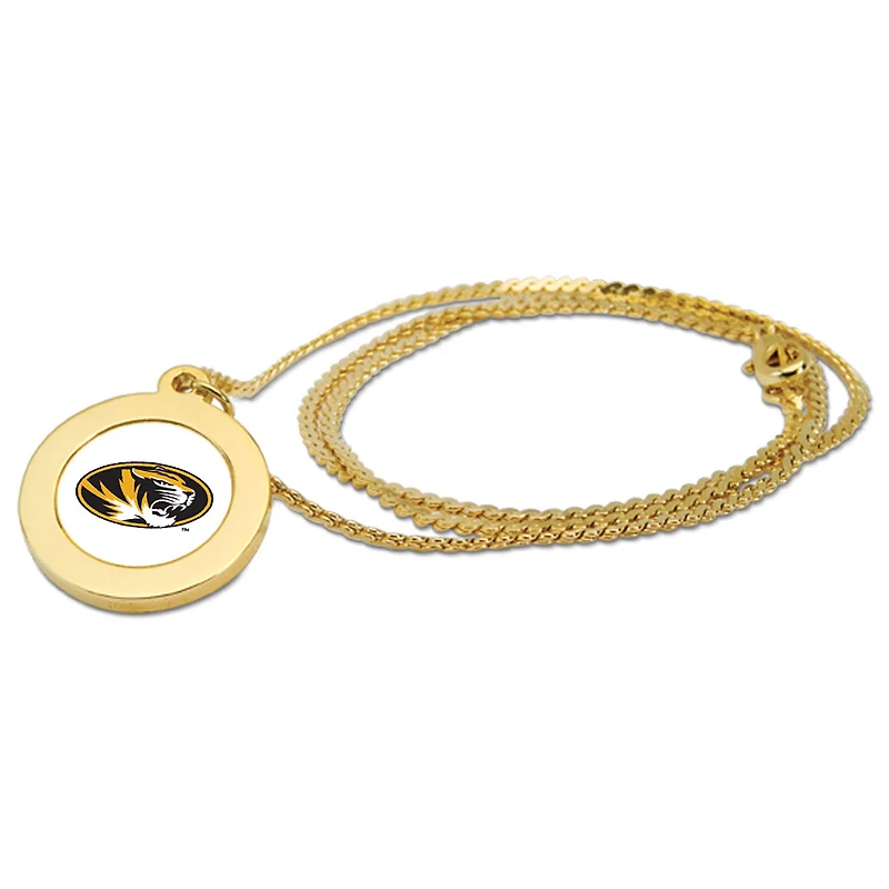 Gold Missouri Tigers Pendant Necklace