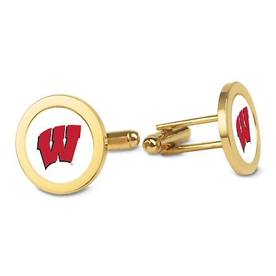 Gold Wisconsin Badgers Cufflinks