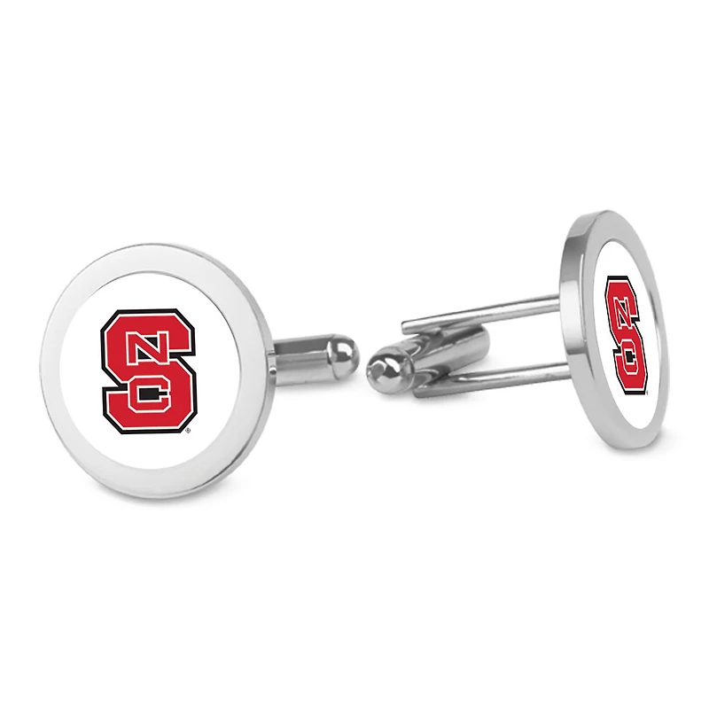 Silver NC State Wolfpack Cufflinks
