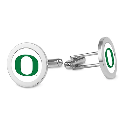 Silver Oregon Ducks Cufflinks