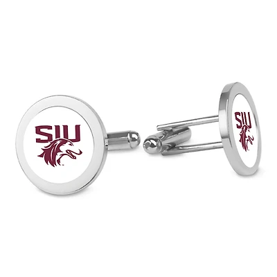 Silver Southern Illinois Salukis Cufflinks