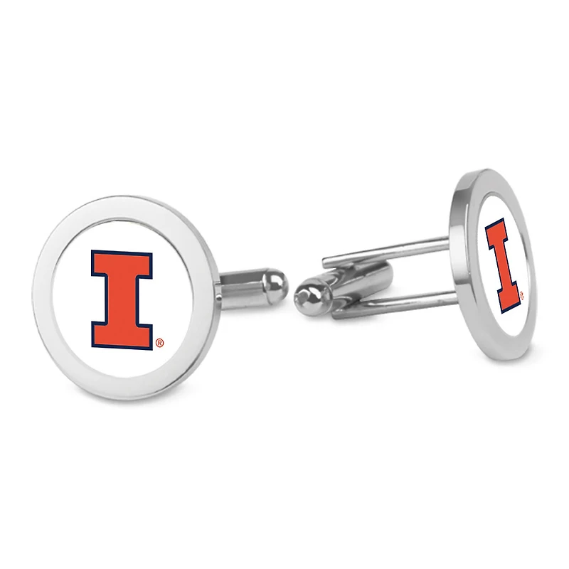 Silver Illinois Fighting Illini Cufflinks