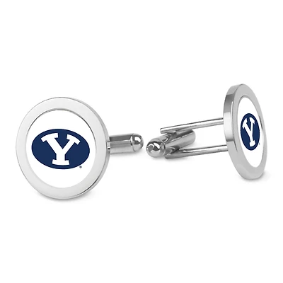 Silver BYU Cougars Cufflinks