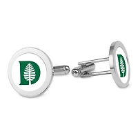 Silver Dartmouth Big Green Cufflinks