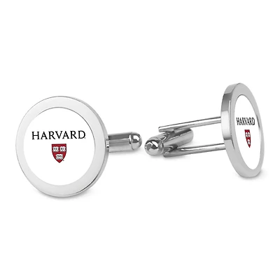 Silver Harvard Crimson Cufflinks