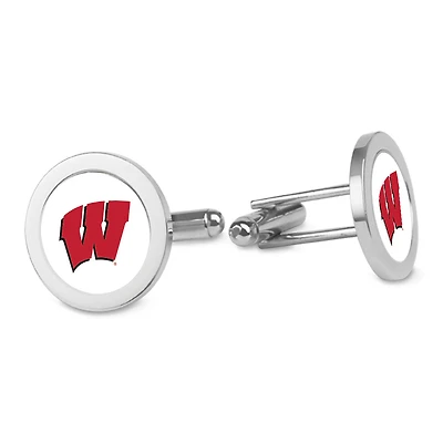 Silver Wisconsin Badgers Cufflinks