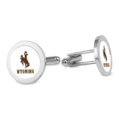 Silver Wyoming Cowboys Cufflinks