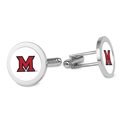 Silver Miami University RedHawks Cufflinks